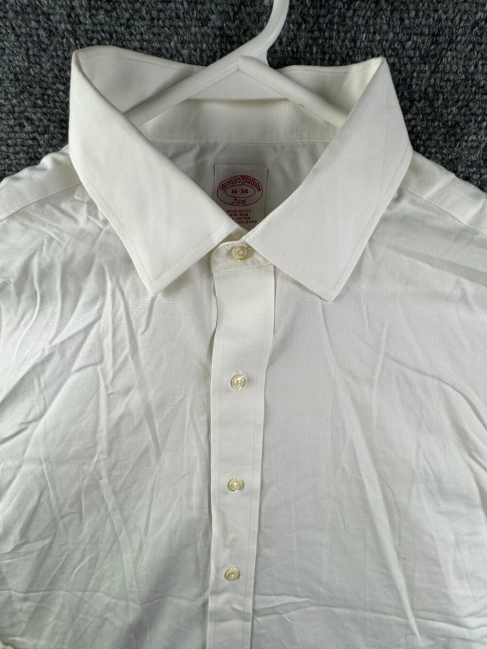 Brooks Brothers Long Sleeve Button Up Shirt 16 34 White Regular Fit All Cotton